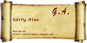 Gálfy Alex névjegykártya